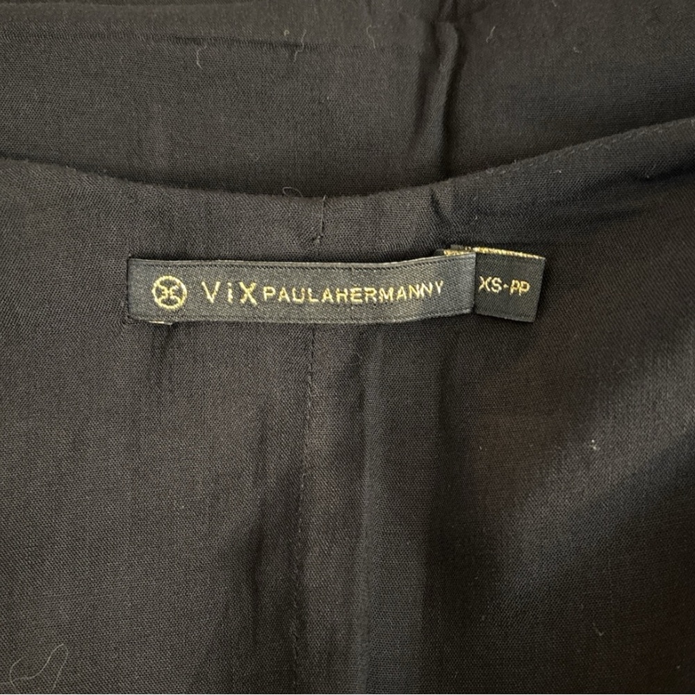 ViX Paula Hermanny Black Linen Mini Dress - Size XS - Picture 7 of 7